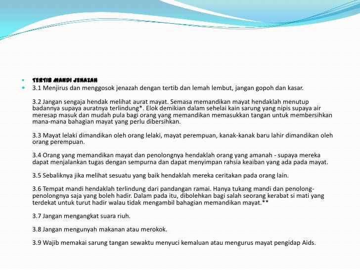 Kaifiah Memandikan Jenazah