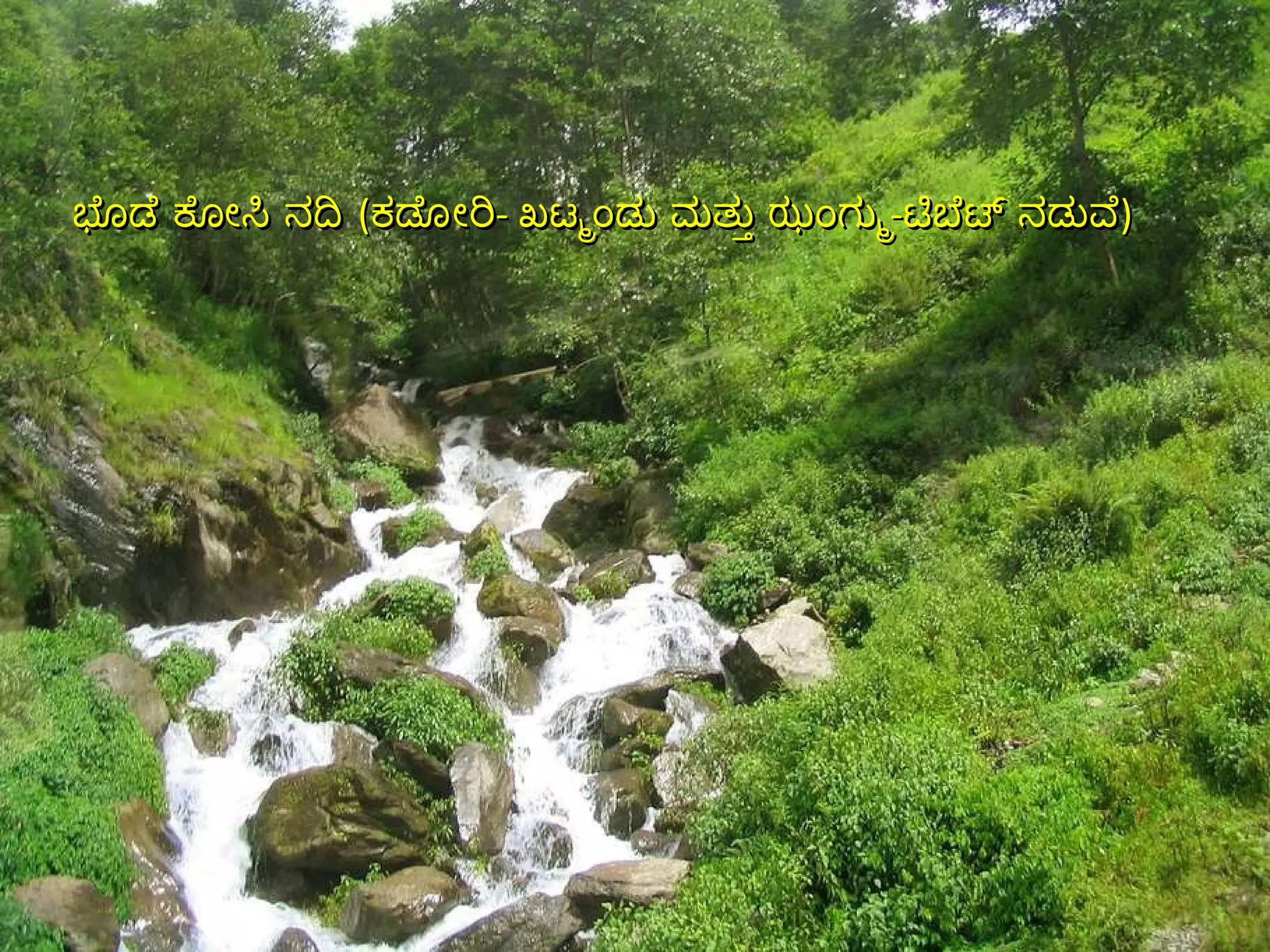 ಭೊಡೆ ಕೋಸಿ ನದಿ  ( ಕಡೋರಿ -  ಖಟ್ಮಂಡು ಮತ್ತು ಝಂಗ್ಮು - ಟಿಬೆಟ್ ನಡುವೆ ) 