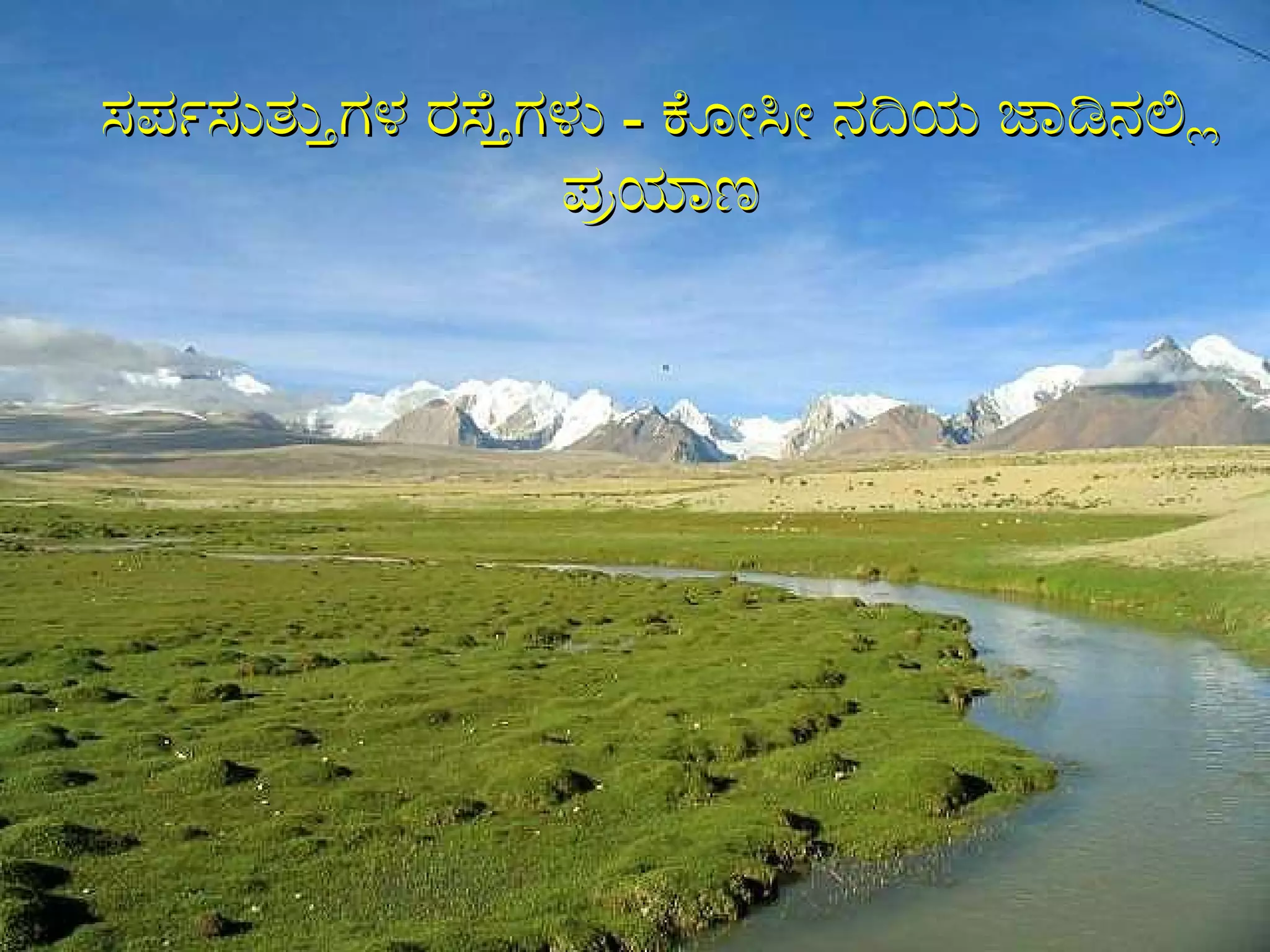 ಸರ್ಪಸುತ್ತುಗಳ ರಸ್ತೆಗಳು  -  ಕೋಸೀ ನದಿಯ ಜಾಡಿನಲ್ಲಿ ಪ್ರಯಾಣ 