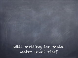 Will melting ice make
   water level rise?
 