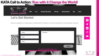 KATA Call to Action: Run with it Change the World!
On To The Next One Consulting, LLC © Copyright 2021
24
www.DeondraWardelle.com
 