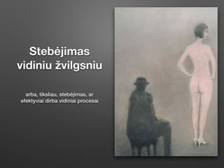 Stebėjimas
vidiniu žvilgsniu
arba, tiksliau, stebėjimas, ar
efektyviai dirba vidiniai procesai
 