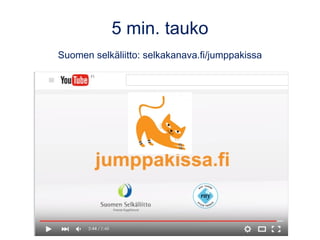 5 min. tauko
Suomen selkäliitto: selkakanava.fi/jumppakissa
 