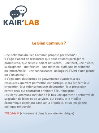 Le Kair'lab de KAIROS-PRO 