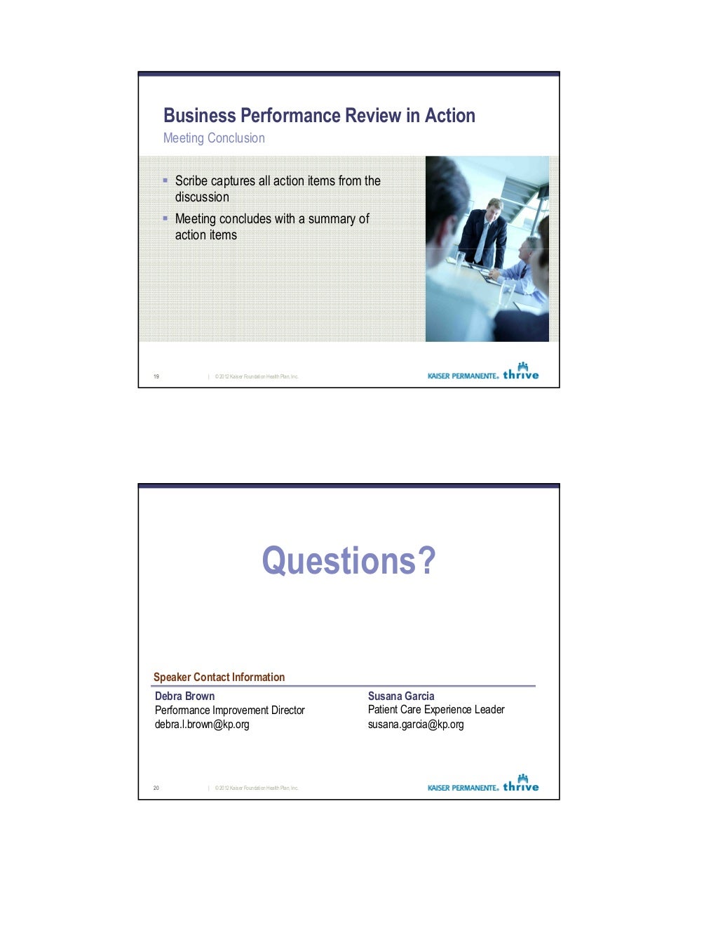 Kaiser Permanente Performance Management