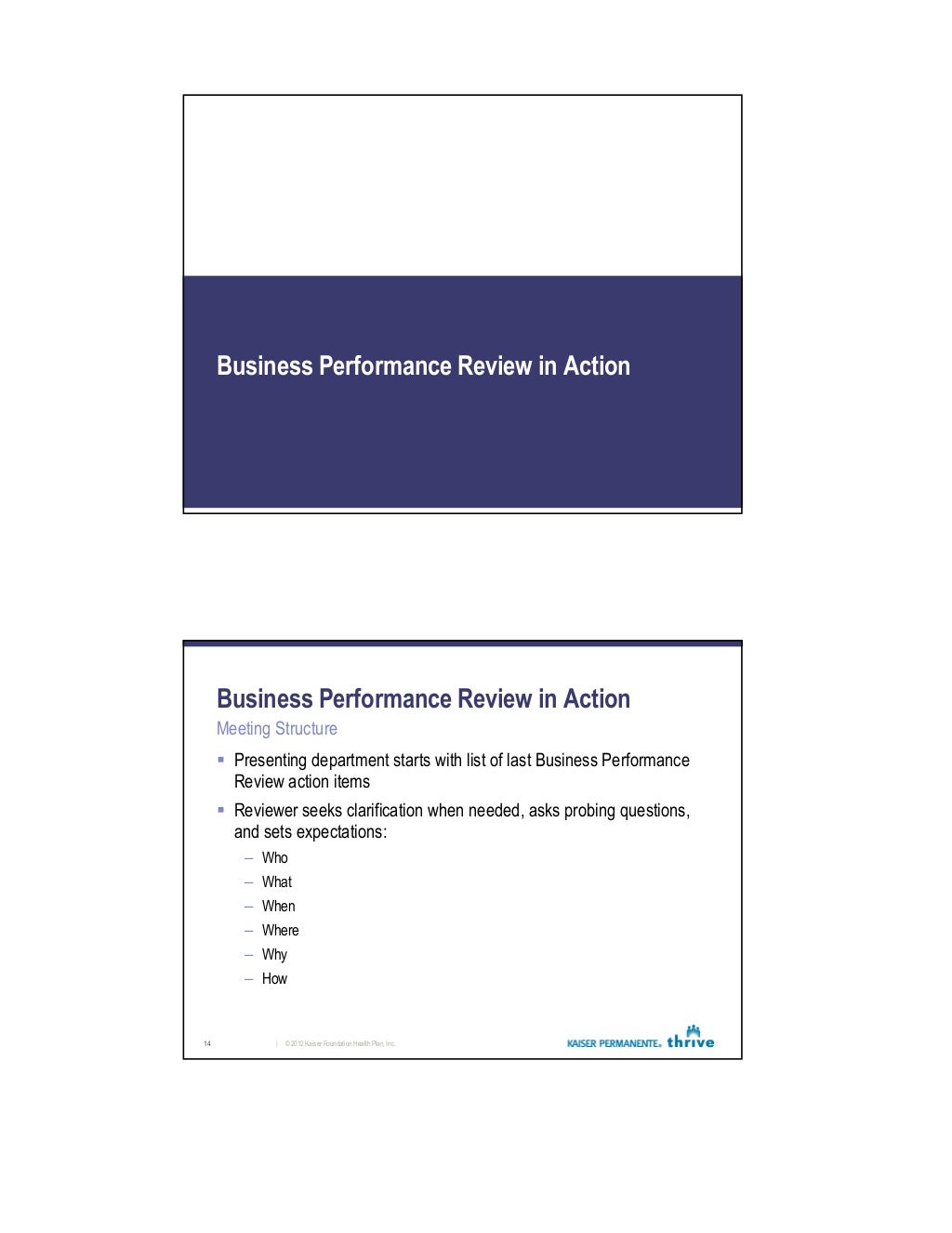 Kaiser Permanente Performance Management