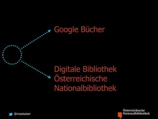 @maxkaiser
Google Bücher
Digitale Bibliothek
Österreichische
Nationalbibliothek
 