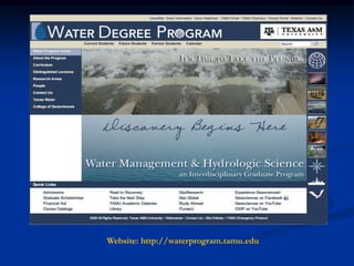 Website: http://waterprogram.tamu.edu
 