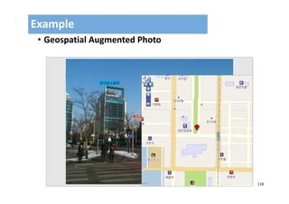 118
Example
• Geospatial Augmented Photo
 