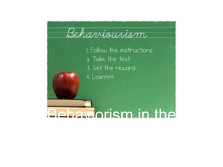 Behaviorism in the
      Classroom
By: Kaitlynn Stevenson
          1
 