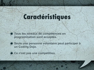 L’intérêt
Apprendre de nouvelles techniques;
• Grâce aux connaissances des autres;
• Progressant ensemble face à un problème.
Tester et parfaire des techniques de façon sûre;
Partager avec les autres membres son savoir.
 