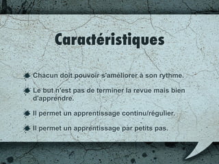 Besoins
Une table (au moins).
Des chaises pour
l'ensemble des
participants
Un video projecteur.
Un ordinateur
portable.
Statistiques et
métriques (vitesse de
relecture, taux de
détection des
défauts…)
 