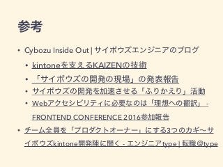 • Cybozu Inside Out |
• kintone KAIZEN
•
•
• Web -
FRONTEND CONFERENCE 2016
• 3
kintone - type | type
 