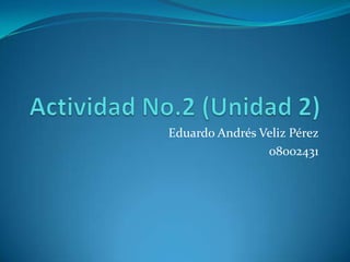 Eduardo Andrés Veliz Pérez
                08002431
 
