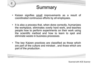Kaizen Basics Pictorial User Friendly very effective | PDF