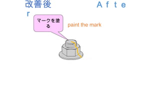 改善後 Ａｆｔｅ
ｒ
マークを塗
る paint the mark
 