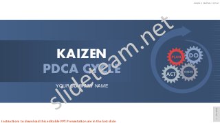 PAGENO
KAIZEN
PDCA CYCLE
YOUR COMPANY NAME
WWW.COMPANY.COM
1
Instructions to download this editable PPT Presentation are in the last slide
 