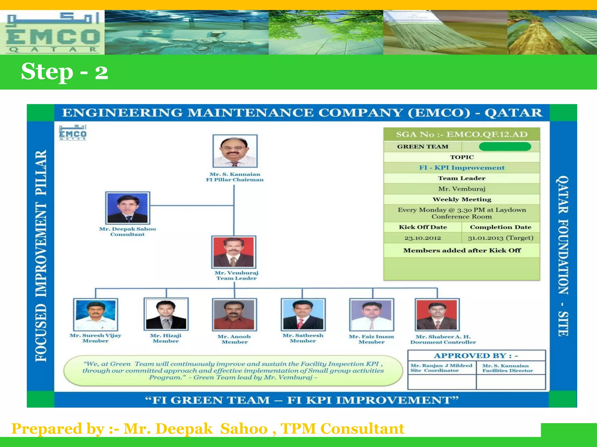 Step - 2




Prepared by :- Mr. Deepak Sahoo , TPM Consultant
 