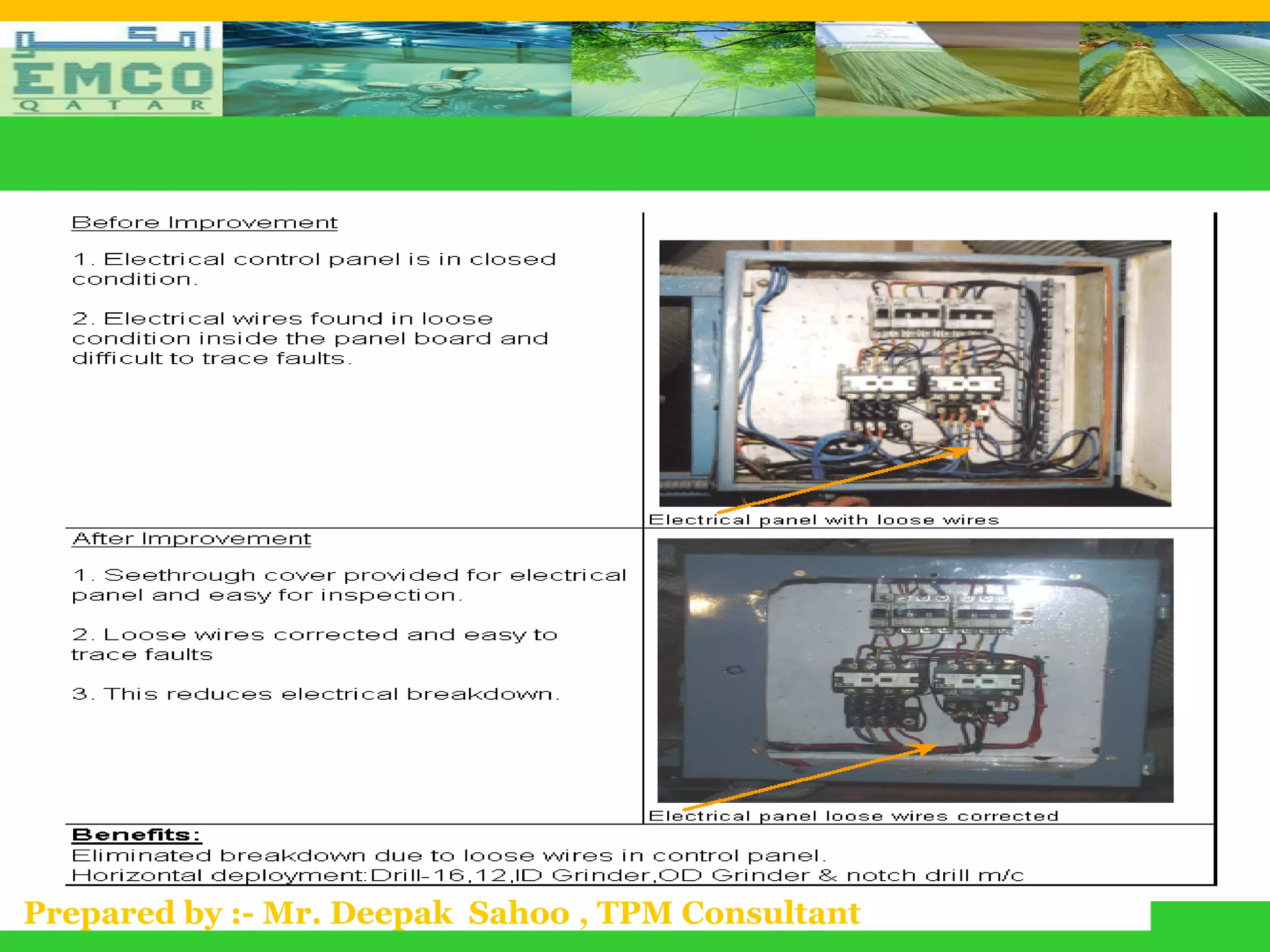 Prepared by :- Mr. Deepak Sahoo , TPM Consultant
 