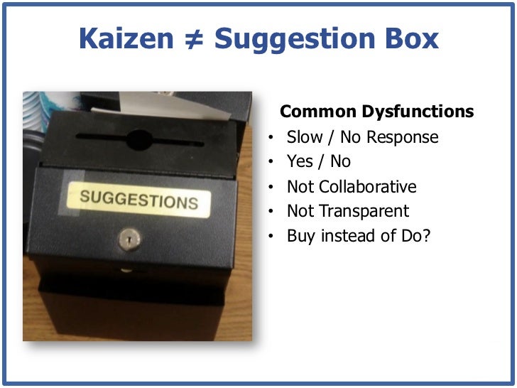 Kaizen ≠ Suggestion Box Common