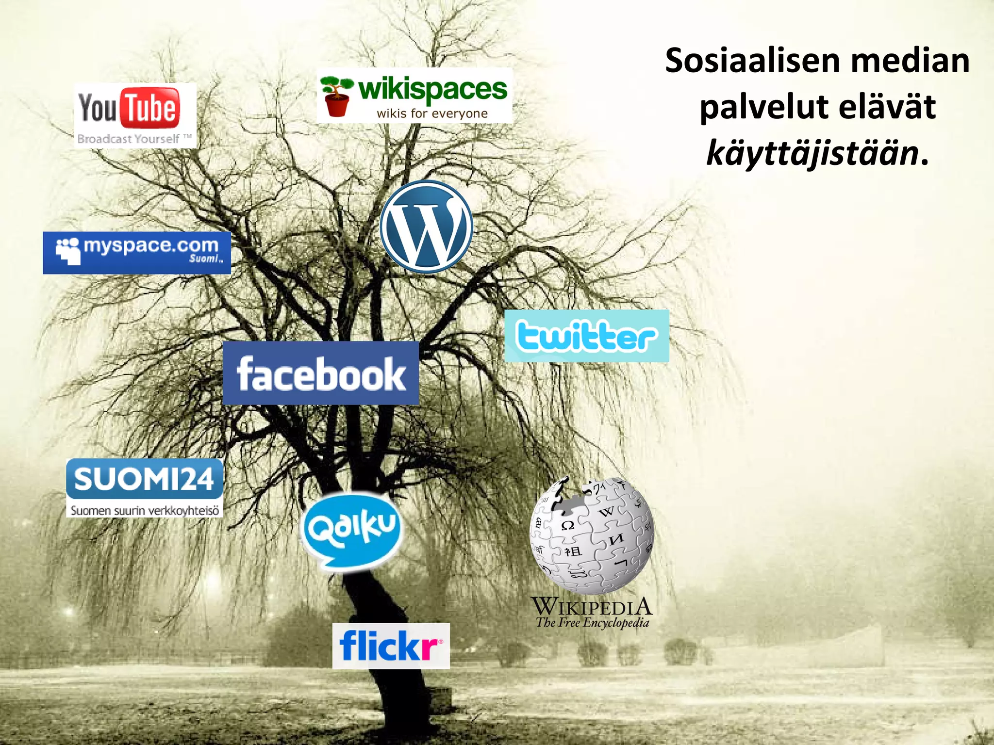 Sosiaalisen median palvelut elävät käyttäjistään . 