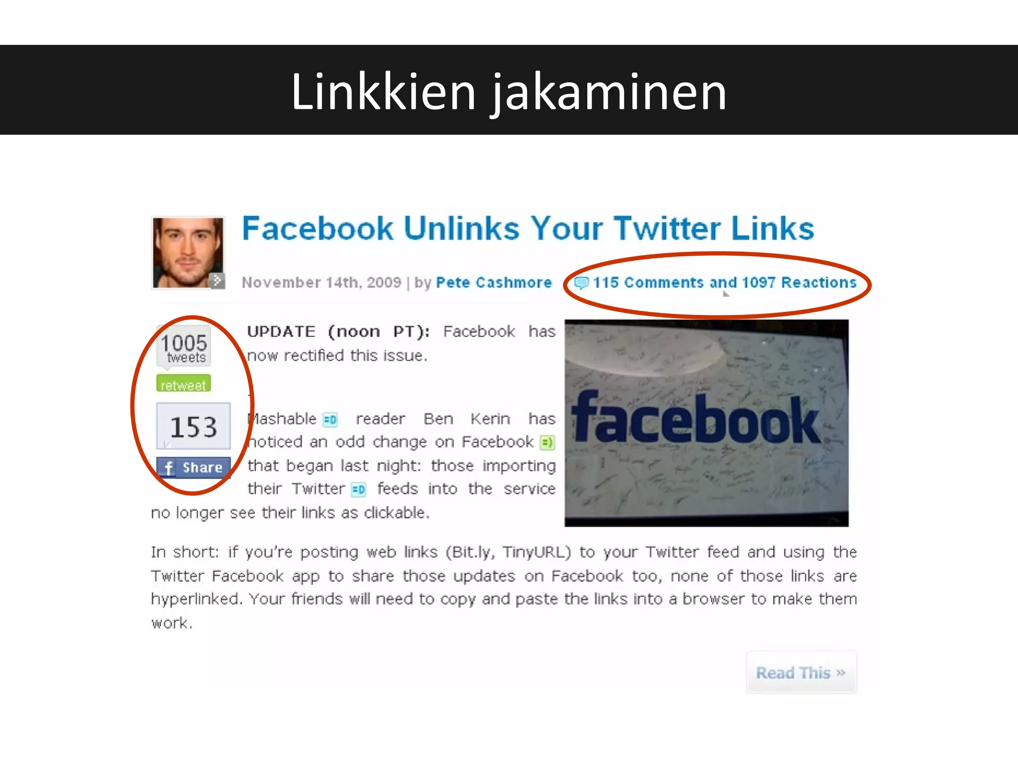 Linkkien jakaminen 