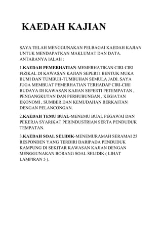 Kegiatan geografi kerja ekonomi lapangan tingkatan 3 Geografi Tingkatan