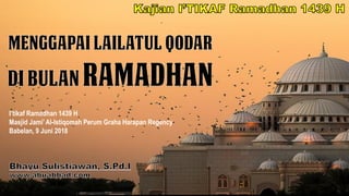 I’tikaf Ramadhan 1439 H
Masjid Jami’Al-Istiqomah Perum Graha Harapan Regency
Babelan, 9 Juni 2018
 