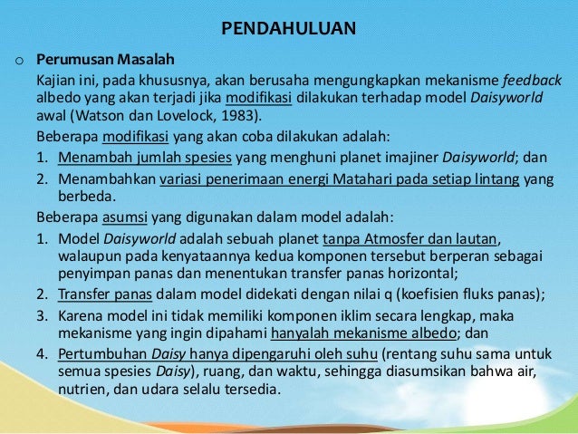 Model Iklim Sederhana, Daisyworld