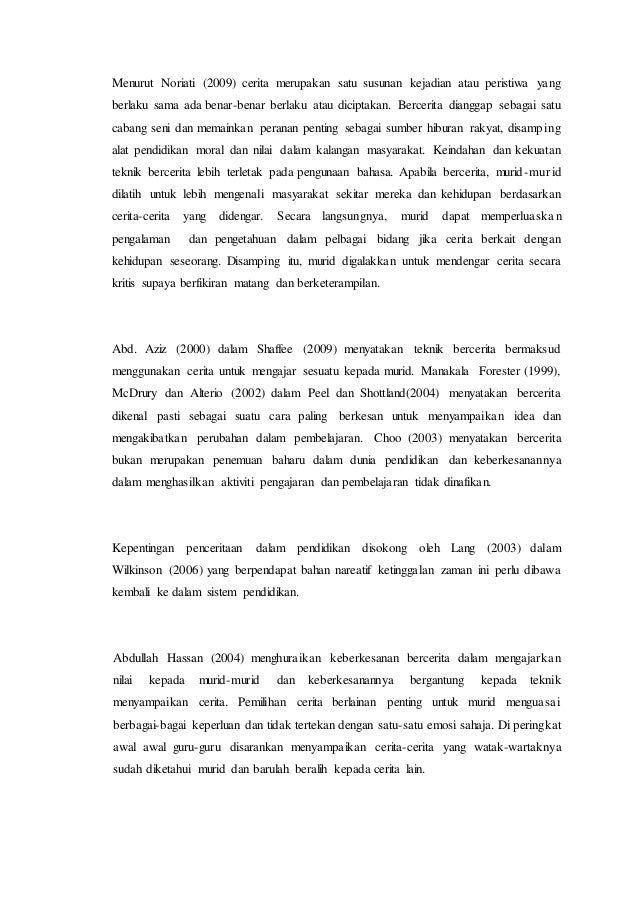Kajian tindakan bahasa melayu teknik bercerita