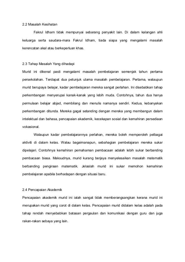 Kajian Tindakan Defisit Akademik