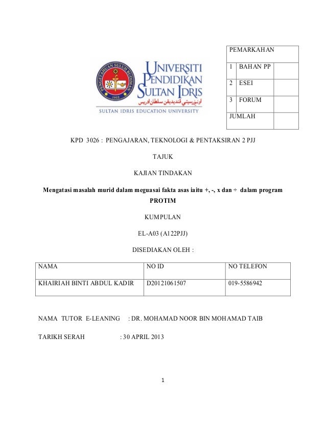 Kajian Tindakan Khairiah Abdul Kadir D20121061507