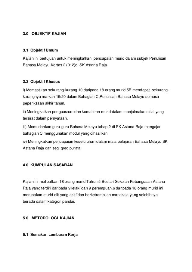 Kajian Tindakan Penulisan Bm Th 5