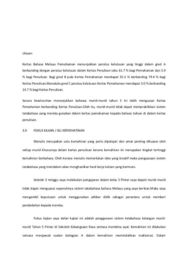 Kajian Tindakan Penulisan Bm Th 5