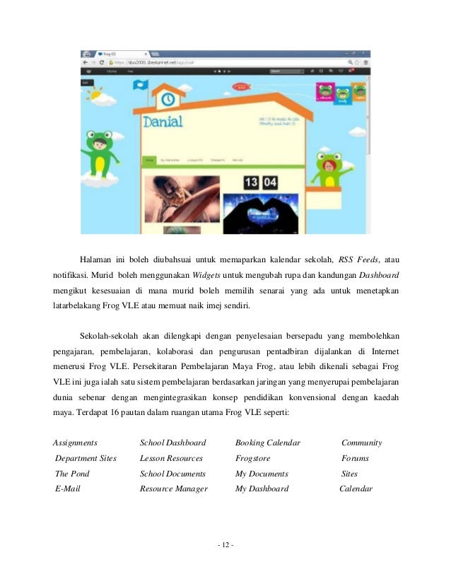 Kajian tinjauan frog vle Kajian tinjauan frog vle