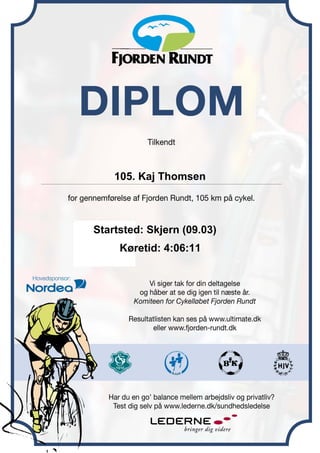 105. Kaj Thomsen



Startsted: Skjern (09.03)
     Køretid: 4:06:11
 