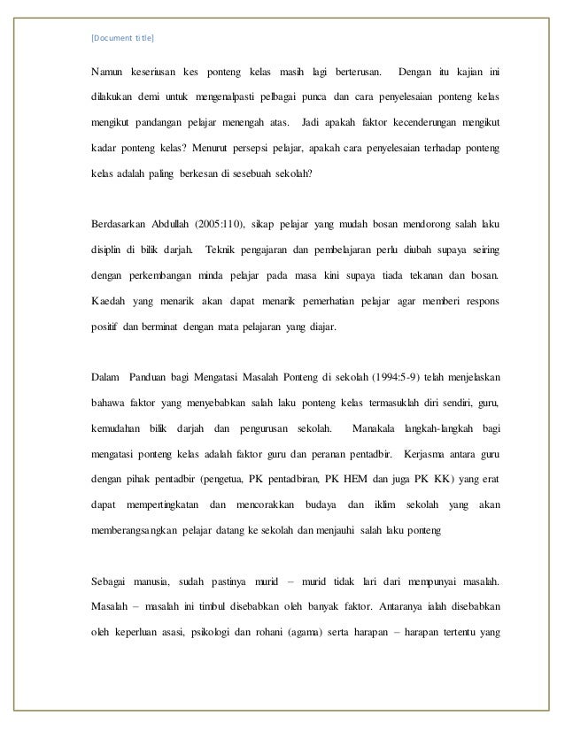 Tesis Gejala Ponteng