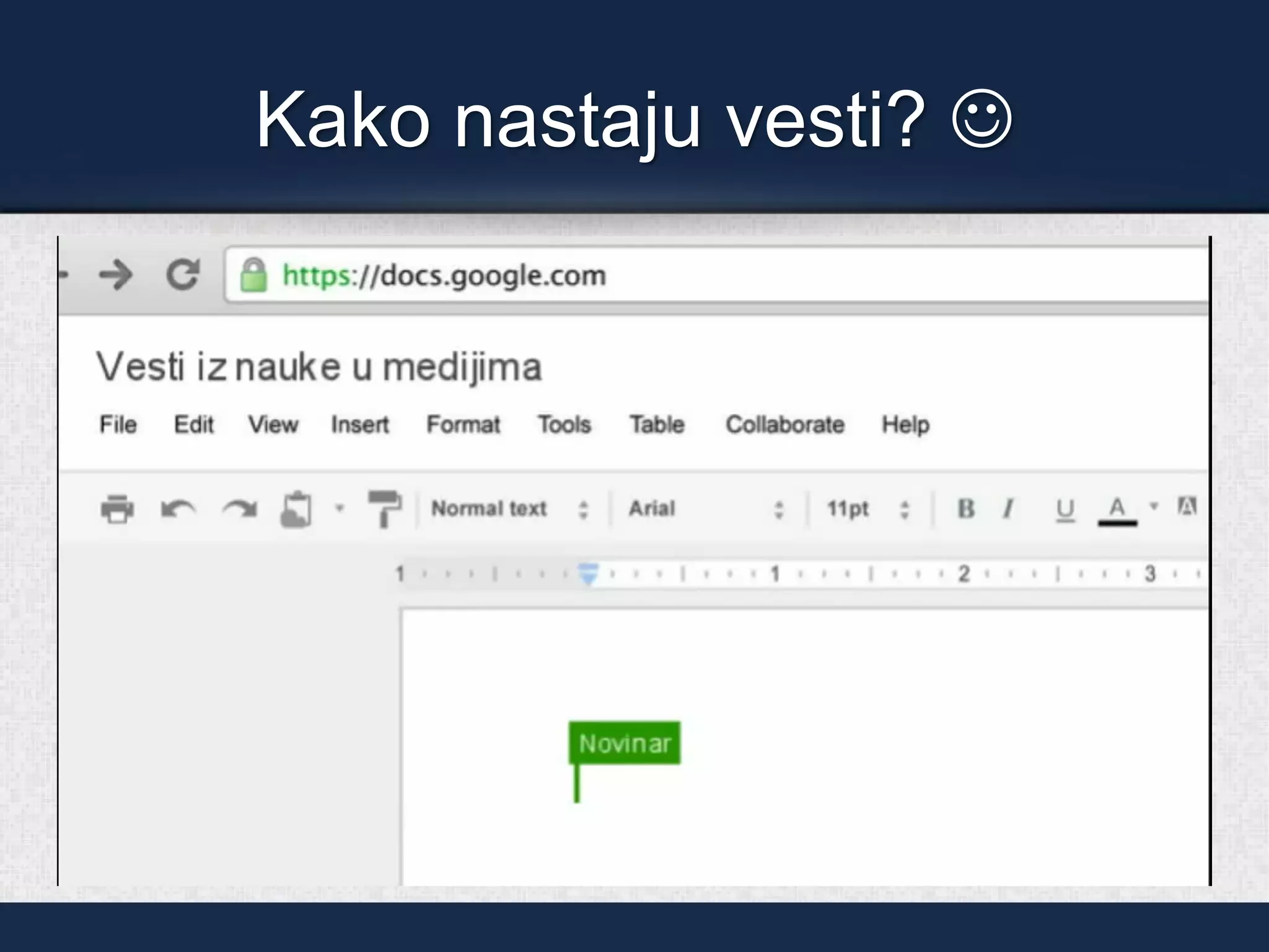 Kako nastaju vesti? ☺
 