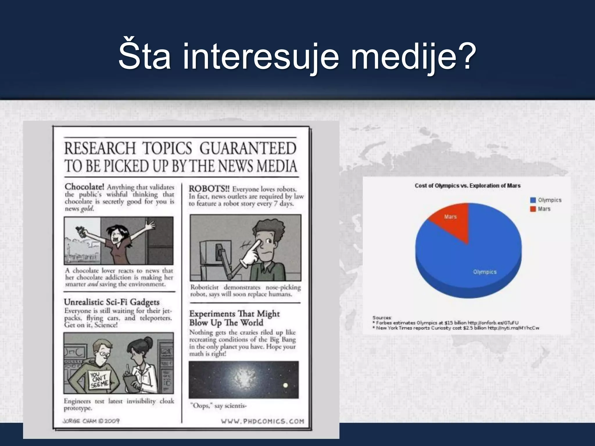 Šta interesuje medije?
 