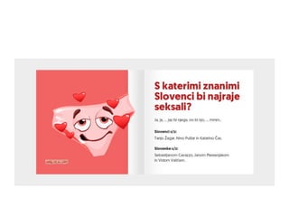 Kako seksamo Slovenci 2018 infografika