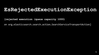 16
EsRejectedExecutionException
[rejected execution (queue capacity 1000)
on org.elasticsearch.search.action.SearchService...