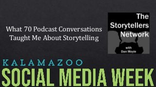 What 70 Podcast Conversations
Taught Me About Storytelling
 