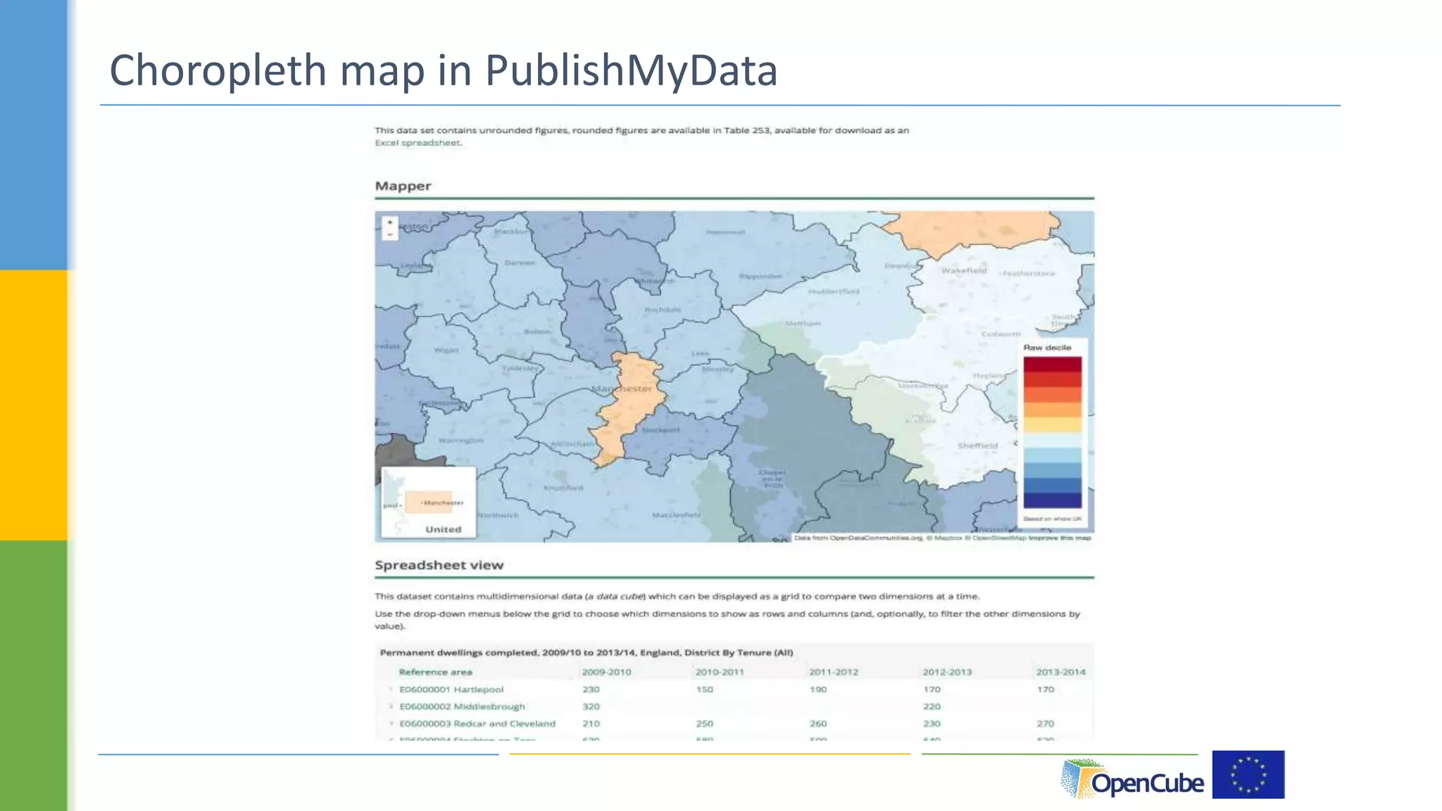 Choropleth map in PublishMyData 
 