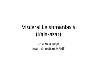 Visceral Leishmaniasis
(Kala-azar)
Dr Kamala Sanjel
Internal medicine,NAMS
 