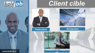 Client cible
Particuliers Entreprises
Professionnels indépenda
nts
 