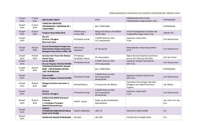 Kalendar akademikipgkpt2014