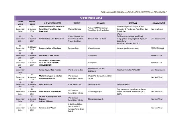 Kalendar akademikipgkpt2014