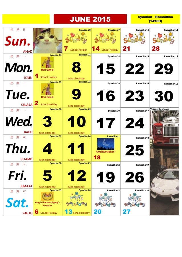 Kalendar Kuda 2015