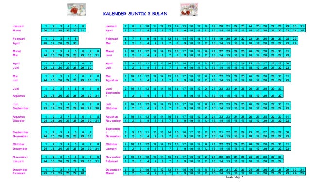  Kalender suntik 3 bulan 