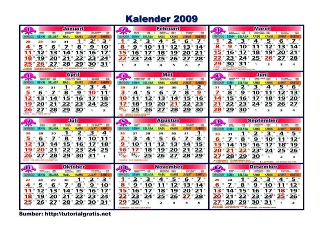  Kalender 2009  Lengkap Baru